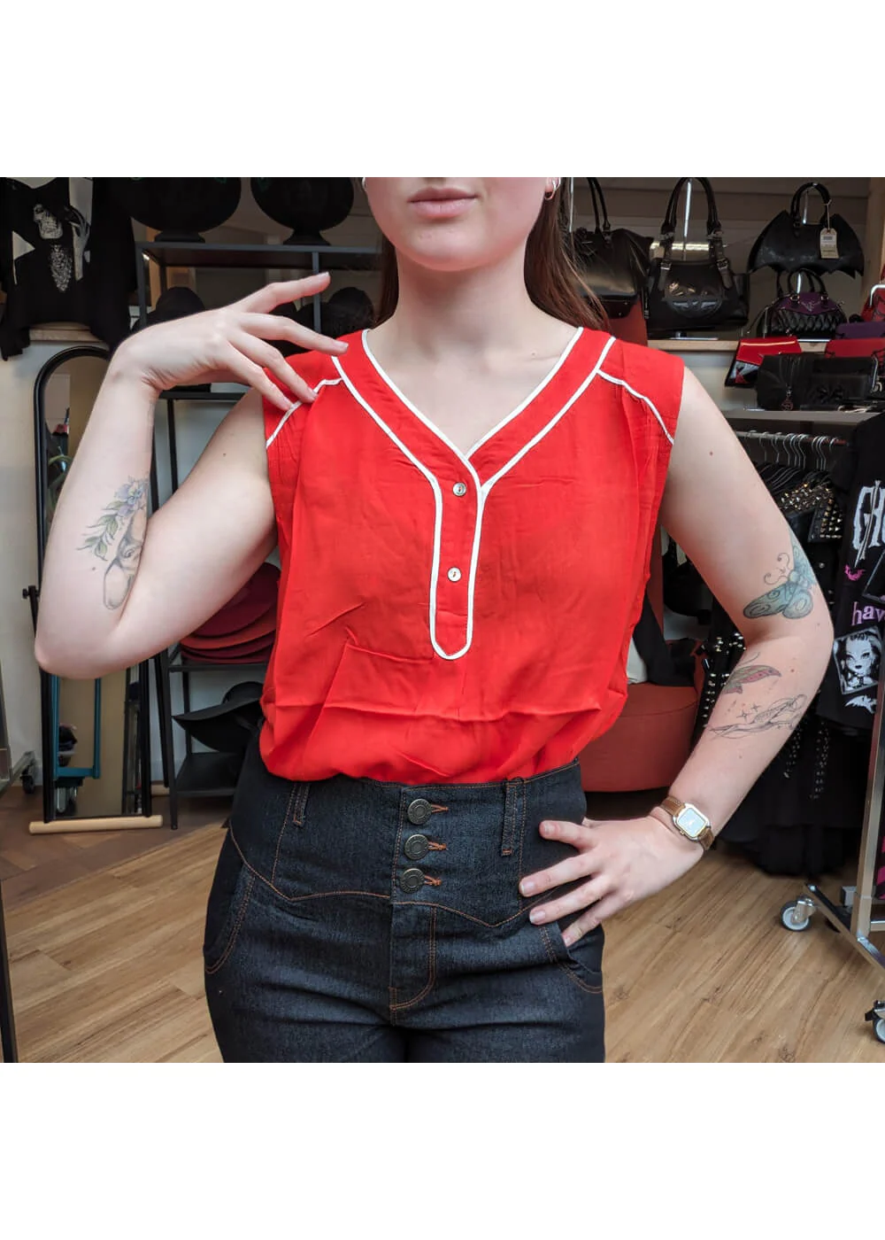 Tulip B Sail Away 70's Top Orange