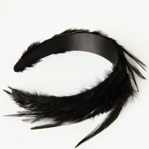 Unique Vintage Feather Flapper 20's Headband Black