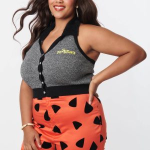 Unique Vintage x Flintstone Bedrock Sweater Black White