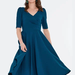 Voodoo Vixen Crossbody 50's Swing Dress in Blue