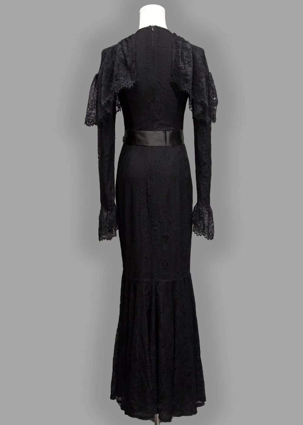 Witchwood Borden Lace Mermaid Maxi Dress Black – Image 9